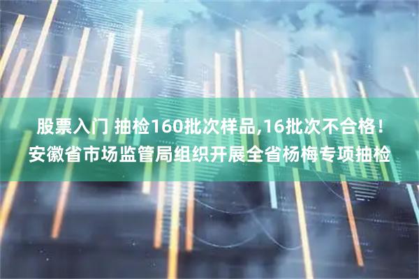 股票入门 抽检160批次样品,16批次不合格！安徽省市场监管局组织开展全省杨梅专项抽检
